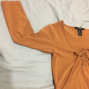 Forever 21 Lace-Up Crop Top